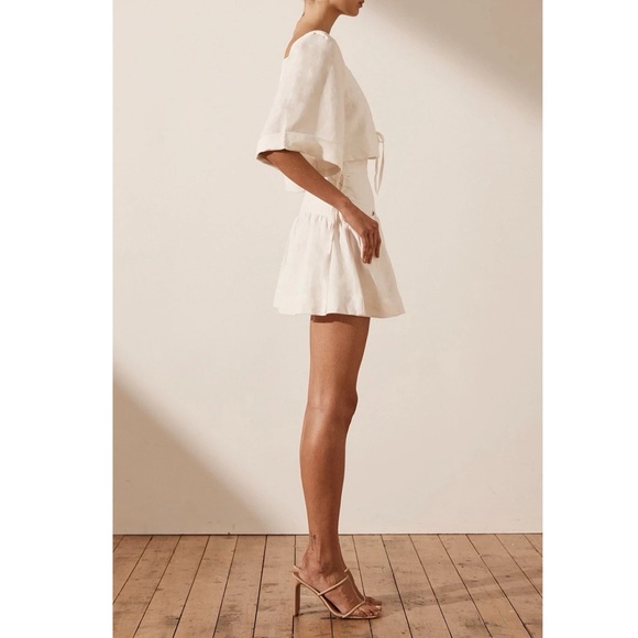 Shona Joy // Blanca Linen Lace Up Boxy Top NWOT🌛 - Picture 3 of 14